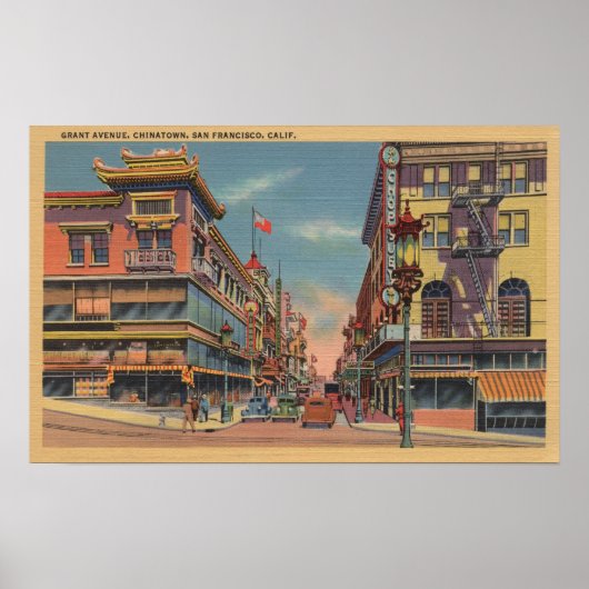 San Francisco, CAGrant Avenue in China Poster (Voorkant)