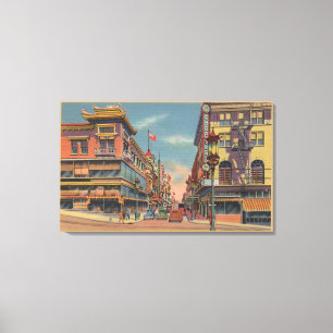 San Francisco, CAGrant Avenue in Chinatown Canvas Afdruk
