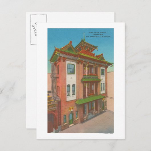 San Francisco, CAKong Chow Temple in Chinatown Briefkaart (Voorkant / Achterkant)