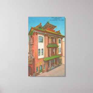 San Francisco, CAKong Chow Temple in Chinatown Canvas Afdruk