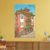 San Francisco, CAKong Chow Temple in Chinatown Canvas Afdruk (Insitu (Woonkamer))