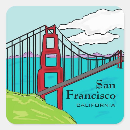 San Francisco Cali gouden poort brug stickers (Voorkant)