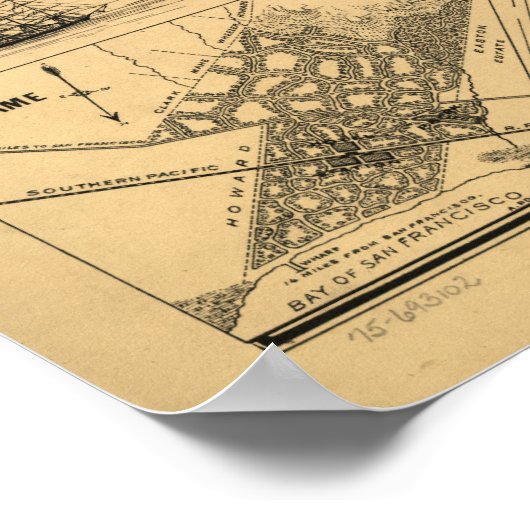 San Francisco California 1875 Panoramic Map Poster (Hoek)