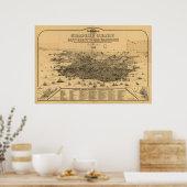 San Francisco California 1875 Panoramic Map Poster (Keuken)