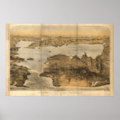 San Francisco California 1876 Panoramic Map Poster (Voorkant)