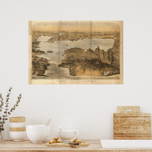 San Francisco California 1876 Panoramic Map Poster (Keuken)