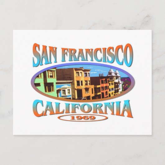 San Francisco California 1969 Briefkaart (Voorkant)
