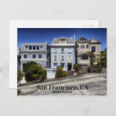San Francisco California Alamo Square Briefkaart (Voorkant / Achterkant)