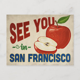 San Francisco California Apple - Vintage Travel Briefkaart
