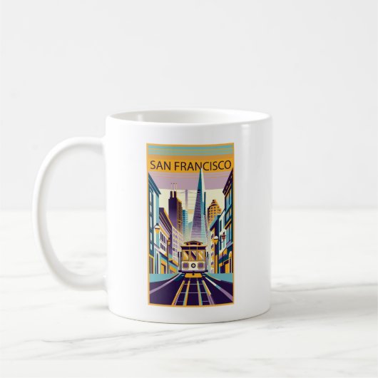San Francisco California Art Deco Koffiemok (Links)