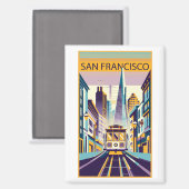 San Francisco California Art Deco Magneet (Voorkant / Achterkant)