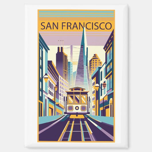 San Francisco California Art Deco Magneet (Voorkant)
