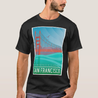San Francisco California Art Deco Nouveau Reizen P T-shirt