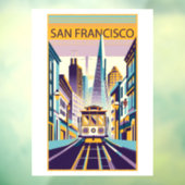 San Francisco California Art Deco Raamsticker (Vel 3)