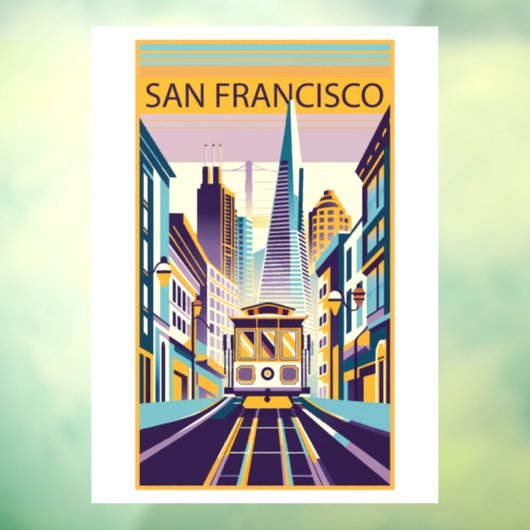 San Francisco California Art Deco Raamsticker (Vel 3)