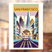 San Francisco California Art Deco Raamsticker (Vel 2)