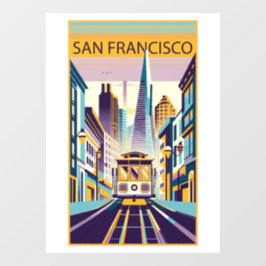 San Francisco California Art Deco Raamsticker
