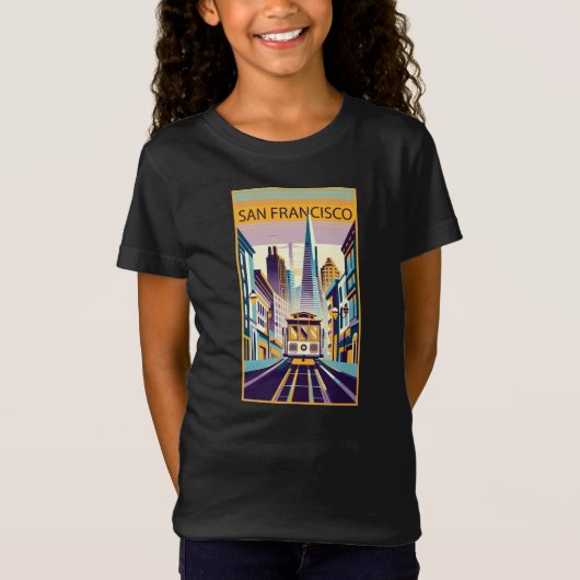 San Francisco California Art Deco T-shirt (Voorkant)