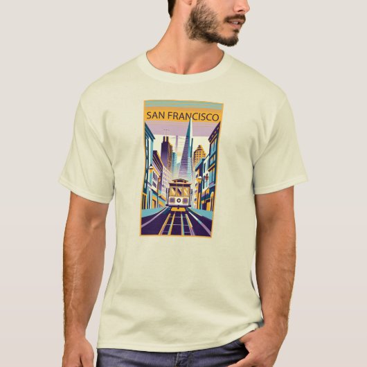 San Francisco California Art Deco T-shirt (Voorkant)