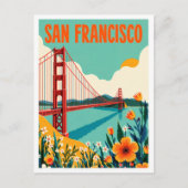 San Francisco California Art Illustration Travel Briefkaart (Voorkant)