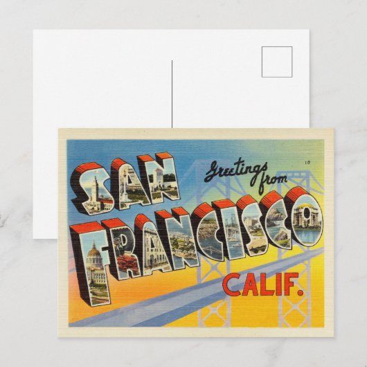 San Francisco California Briefkaart (Voorkant / Achterkant)
