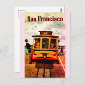  San Francisco California Cable Car Briefkaart (Voorkant / Achterkant)