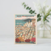  San Francisco California City Skyline Briefkaart (Staand voorkant)