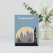  San Francisco California City Skyline Briefkaart (Staand voorkant)