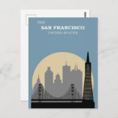  San Francisco California City Skyline Briefkaart (Voorkant / Achterkant)