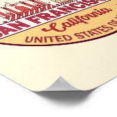 San Francisco California City Skyline-embleem Poster (Hoek)