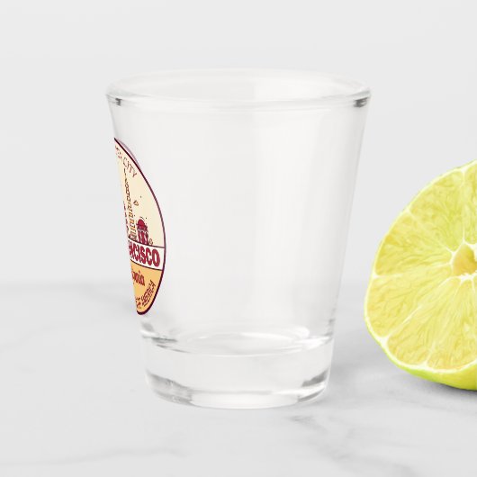 San Francisco California City Skyline-embleem Shot Glas (Rechts)