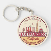 San Francisco California City Skyline-embleem Sleutelhanger (Voorkant)