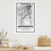 San Francisco California City Travel City Map Poster (Keuken)