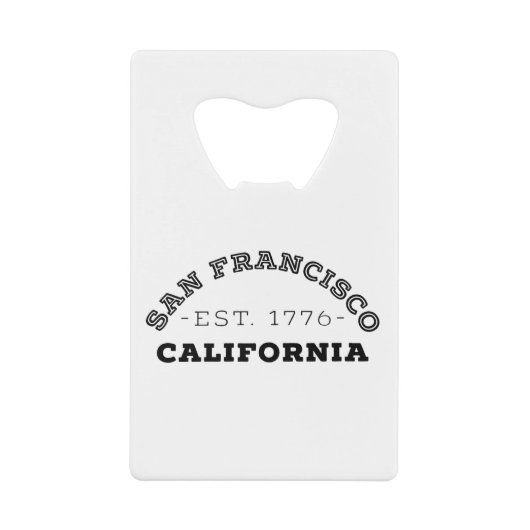 San Francisco California Creditkaart Flessenopener (Voorkant)