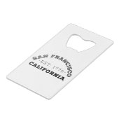 San Francisco California Creditkaart Flessenopener (Voorkant Gekanteld)