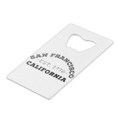 San Francisco California Creditkaart Flessenopener (Achterkant Gekanteld)