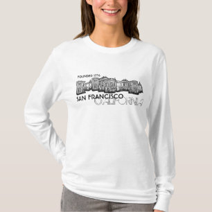 San Francisco California dames oude stad hoodie T-shirt