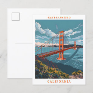 San Francisco California Elegant Vintage Travel Briefkaart