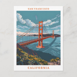 San Francisco California Elegant Vintage Travel Briefkaart
