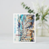 San Francisco California Famous Place waterverf Briefkaart (Staand voorkant)