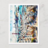 San Francisco California Famous Place waterverf Briefkaart (Voorkant)