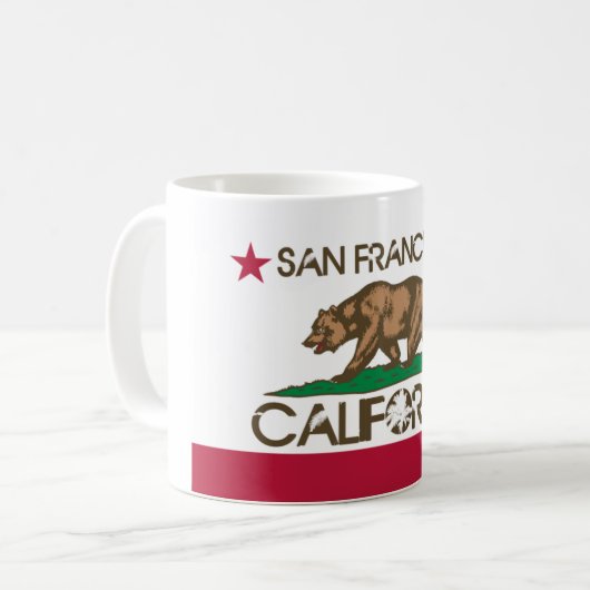 San Francisco California Flag Koffiemok (Voorkant links)