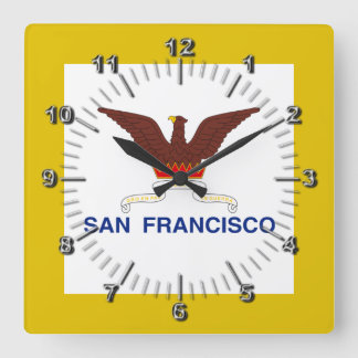 San Francisco (California) flag Large Clock Vierkante Klok
