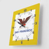 San Francisco (California) flag Large Clock Vierkante Klok (Hoek)