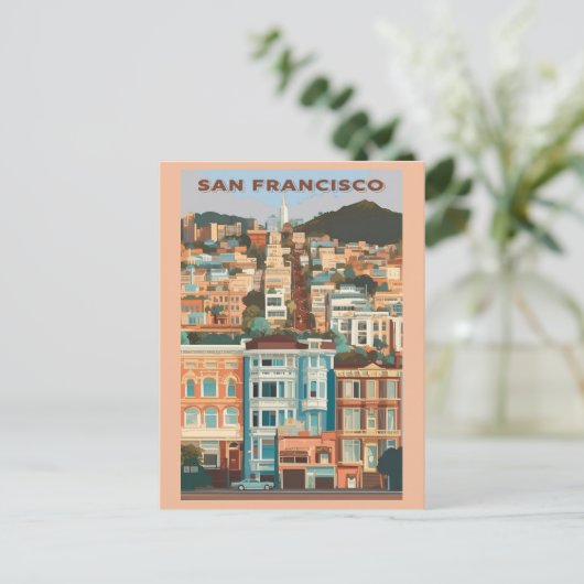  San Francisco California geschilderde dames Briefkaart (Staand voorkant)
