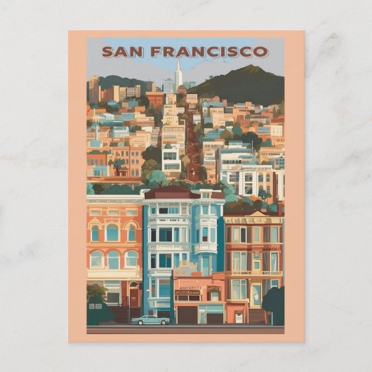 San Francisco California geschilderde dames Briefkaart (Voorkant)