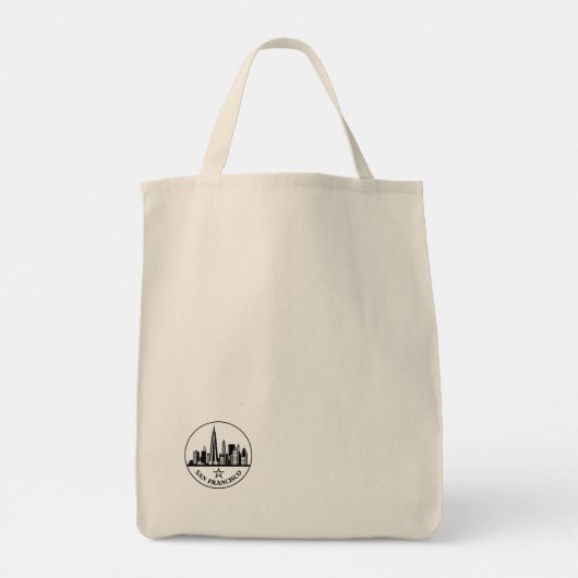 San Francisco California gestileerde skyline Tote Bag (Achterkant)