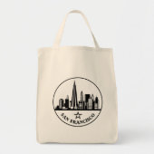 San Francisco California gestileerde skyline Tote Bag (Voorkant)