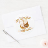 San Francisco California Gold Ronde Sticker (Envelop)