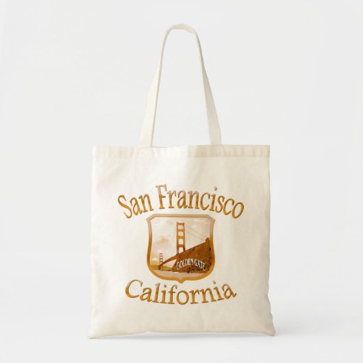 San Francisco California Gold Tote Bag (Voorkant)